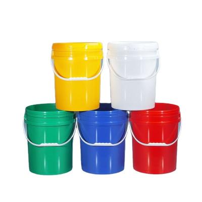 China Round Plastic Paint Bucket With Seal Lid Can Customize Logo For Recycling With Round Shape for sale