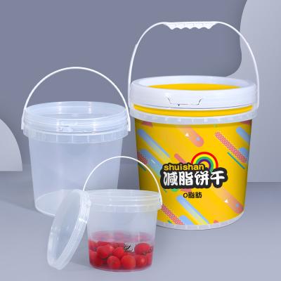 中国 1L-20L 透明食品級 スナック 牛乳茶 蓋付きのバケツ 販売のため