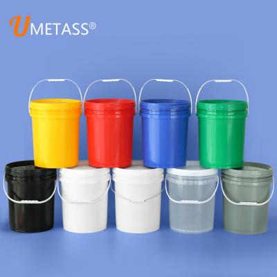 China Food Grade PP 5 Gallon Round Plastic Bucket with Handle and Tight-Fitting Lid for sale