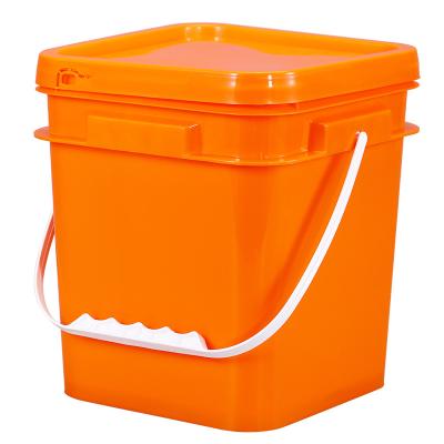 China 5L Square Food Grade High Density Polyethylene Bucket Organizer Custom Printed Plastic for sale