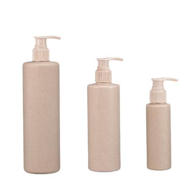 China Biodegradable Wheat Straw Body Lotion Shower Gel Shampoo Bottle for Cosmetic Industry for sale