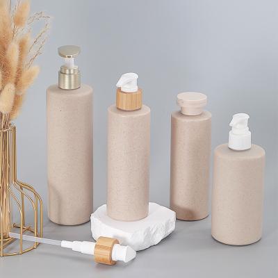 China Customized Empty Biodegradable Wheat Straw Body Lotion Shower Gel Shampoo Cleanser Packaging for sale