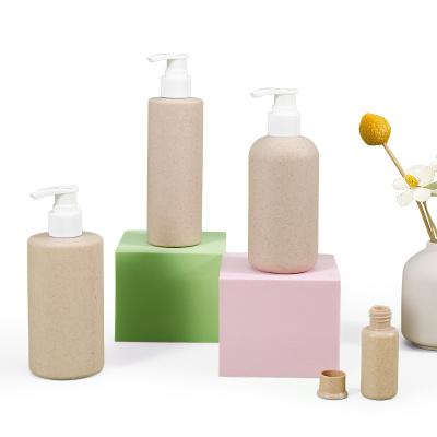 China 100 ml-500 ml recyclebare lotion shampoo dispensers met pomp en korpsmateriaal van tarwe stro Te koop