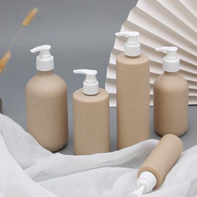 China Highly OEM/ODM Wheat Straw Biodegradable Plastic Bottle for Hotel Amenities Home Bath for sale