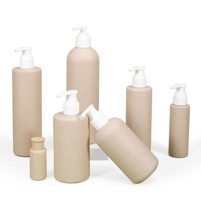 China 30 ml-500 ml capaciteit lege cosmetische shampoo pomp Verpakking Tarwe stro biologisch afbreekbare plastic fles Te koop