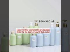 Screen Printing Cosmetic Skincare Squeeze Bottle Flip Top Cap For Easy Of Body Lotion