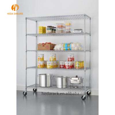 China Corrosion Protection Heavy Duty Metal 5 Tier Garage Storage Wire Shelves for sale