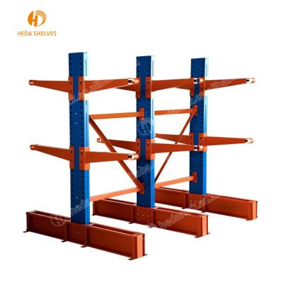 China Heavy Duty Corrosion Protection Shelving Arm Racking System Single Side Base Metal Cantilever Rack for sale