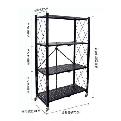 China Modern Design 2 Corrosion Protection Foldable 3 4 5 Tier Kitchen Products Shelf With Wheels for sale