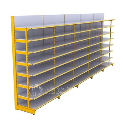 China HEDA Retail Store Rack Single Sided Supermarket Shelf Gondola Double Sided Shelving for sale