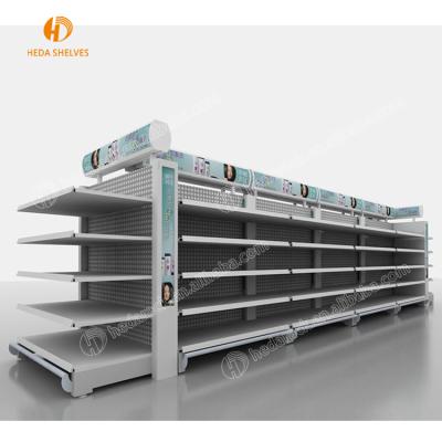 China Equipment Rack Single Sided Double Sided Grocery Used Gondola Metal Display Shopping Supermarket Shelves / Rack for sale