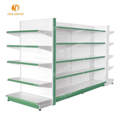 China Single-Sided Double-Sided Grocery Rack 4 Layers Equipment Shelf Supermarket Gondola System Shelves Supermarket Rack for sale