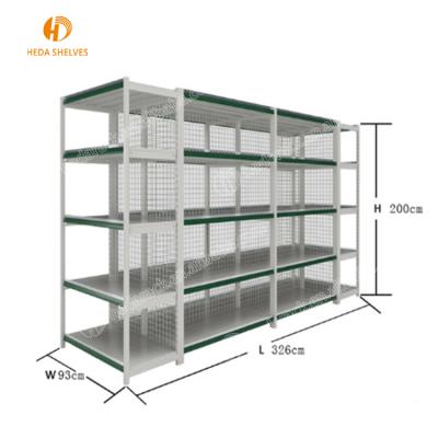 China Used supermarket single sided double sided shelving for sale for sale