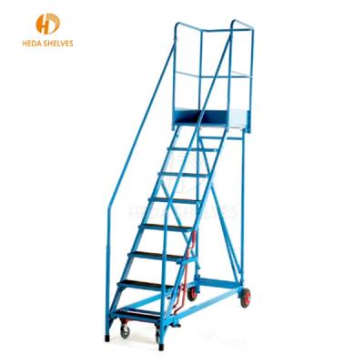 China Universal Insulation Ladders Customization Factory Warehouse Metal Ladder With Wheel for sale