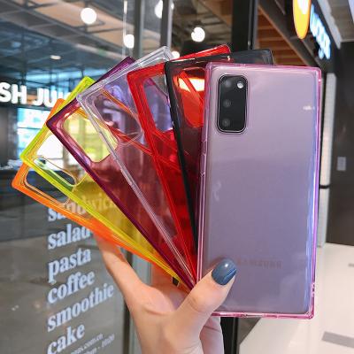 China S21 Anti-Fall Case Women Girls Square Clear Bumper Corners TPU Cushion Cover Transparent Shockproof Reinforced Case For Samsung Galaxy S21 for sale