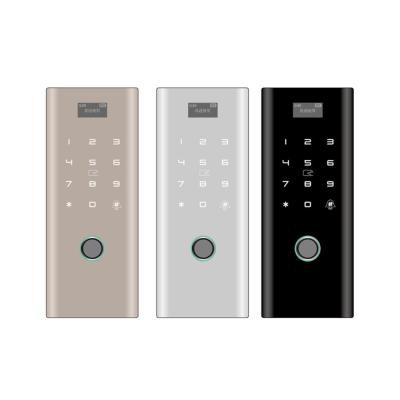 China Zinc Alloy Biometric Electric Frameless Fingerprint Glass Door Lock for sale