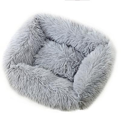 China Dongguan Home Manufacturers Best Custom Waterproof Washable Round/Outdoor Fur Cat Dog Bed Removable Non-Slip Pet Bed Square Plush for sale