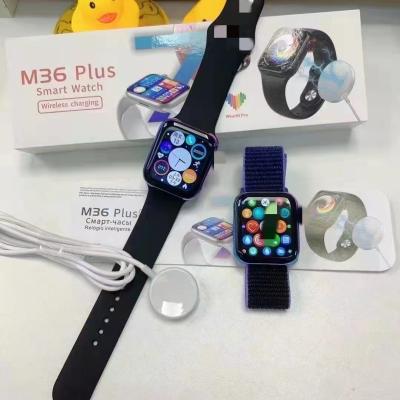 China M36 touch screen plus smart watches IP68 waterproof serie 7 smart watch with Heart Rate Wireless charging BT call fitness bracelet for sale