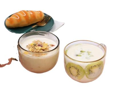 China Disposable Transparent oatmeal breakfast cup simple coffee milk household large-capacity glass water cup for sale