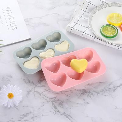 China Simplicity 3D heart shaped soap making Valentine's Day chocolate cake silicone mold diy for sale