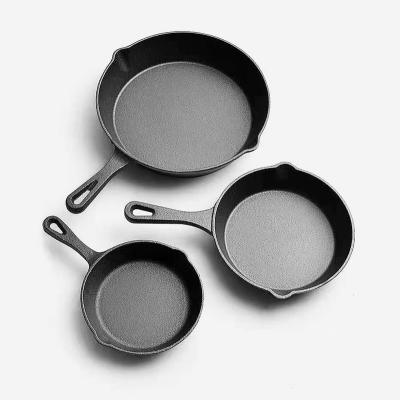 China Sustainable Cast iron pan mini pan omelet pan uncoated non-stick for sale