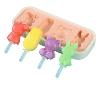 China Stocked Children's household BPA-free large capacity food-grade silicone ice cream popsicle molds for sale