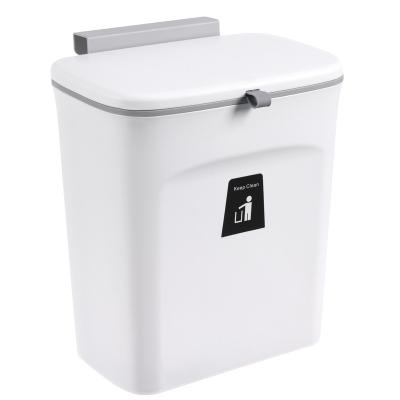 China Sustainable Hanging or vertical trash can kitchen bathroom with lid trash can for cabinet bedroom office camping for sale