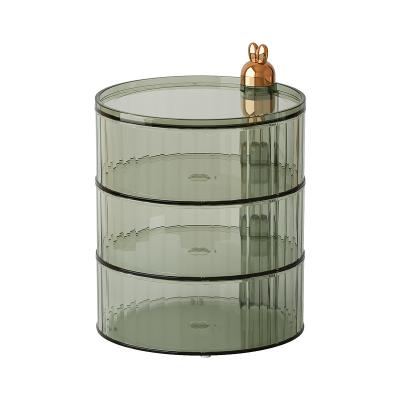 China Stocked Transparent High Grade Cartoon Rotating Jewelry and Cosmetic Organizer for sale