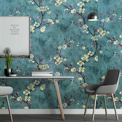 China Asian Zen Waterproof peel and stick floral wallpaper for bedroom furniture living room bedroom for sale