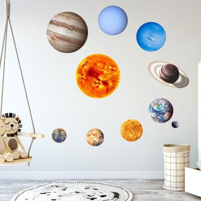 China Art Deco Bedroom living room children's room solar system nine planets luminous wall stickers for sale