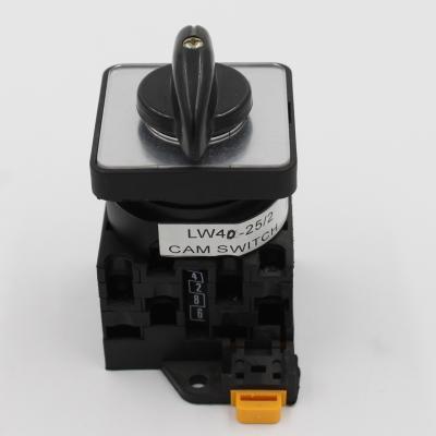 China LW40 Volt Selector Switch 25A Series Rotary 3 Pole 2 Position Din Rail Inverter for sale