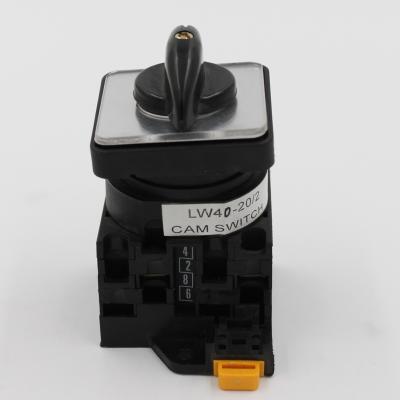 China LW40 Series 20A Rotary Cam Switch 3 Pole 2 Position Rotary Selector Switch With DIN-RAIL Rack for sale