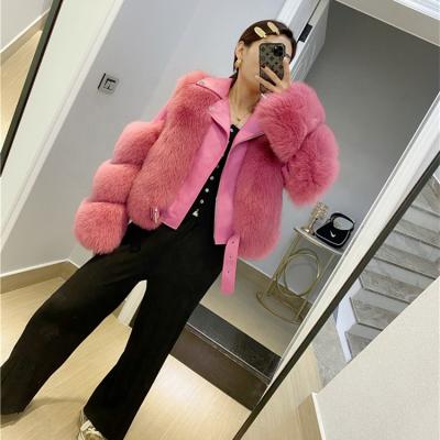 China Fashion New Arrival Women Fox Fur Coat Luxury Female Natural Fur Jackets Winter Warm Fashion Outerwear for sale