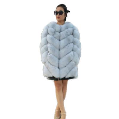 China ALICEFUR real blue fox fur coat wholesale price fashion high quality anti-shrink fox fur coats for sale for sale