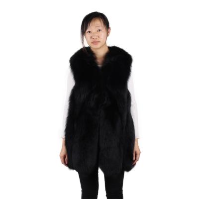 China Fashion Wholesale Custom Made Real Fur Waistcoat Women Winter Genuine Fox Fur Waistcoat Natural Real Fox Fur Vest for sale