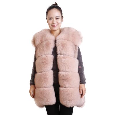 China Custom Size Clothing Ladies Luxury Real Fur Sleeves Coat Jacket Vest Thick Color Real Fox Fur Vest for sale