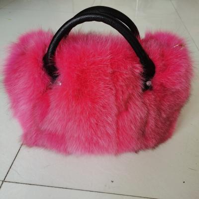 China Wholesale Price Fashion Fur Bags Women Real Fox Fur Plush Soft Fur Shoulder Handbags Bags for sale