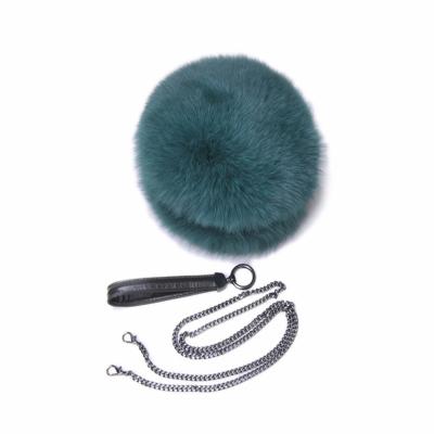 China High quality cute and soft fur ladies fashion real genuine fox fur bag fluffy fur shoulder bags for women for sale