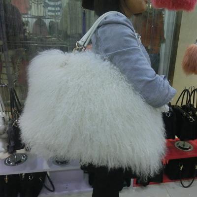 China Genuine Mongolia Lamb Fur Sheep Fur Leather Handbag Bags for sale