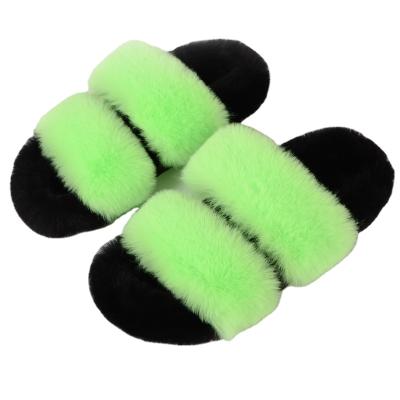 China Wholesale Cheap Price Anti-slippery Supply Faux Fur Slipper Sandals Faux Fur Slides For Women for sale