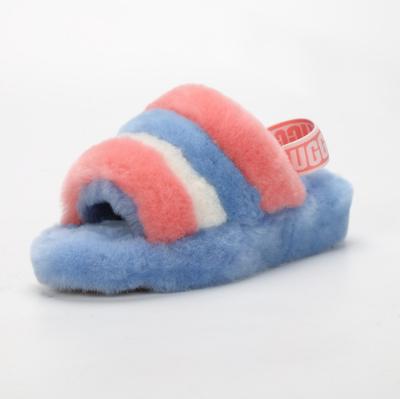 China Factory Sale Low MOQ Real Anti-slippery Fluffy Sheepskin Slippers Directly Into Poland Indoor Outdoor for sale