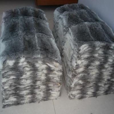 China 100% Real Eco-friendly Dye Rabbit Plate / Black Rabbit Fur Skin Plate For Garment for sale