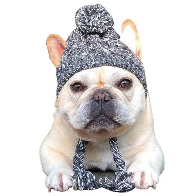 China Sustainable Amazon Hot Sale Winter Autumn Keep Warm Knitting Pet Supplies Cute Head Cover Dog Hat for sale