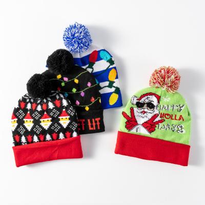 China Formal Customized Hot Sale Festival Design Winter Keep Warm Christmas Themed Knitted Hat for sale