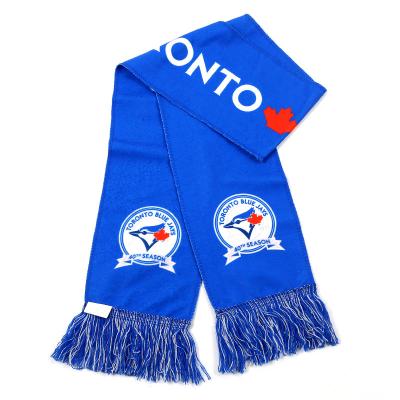 China Popular Promotional Custom World Soccer Cup Sport  Football Fans Supporter Scarf with Tassel for sale