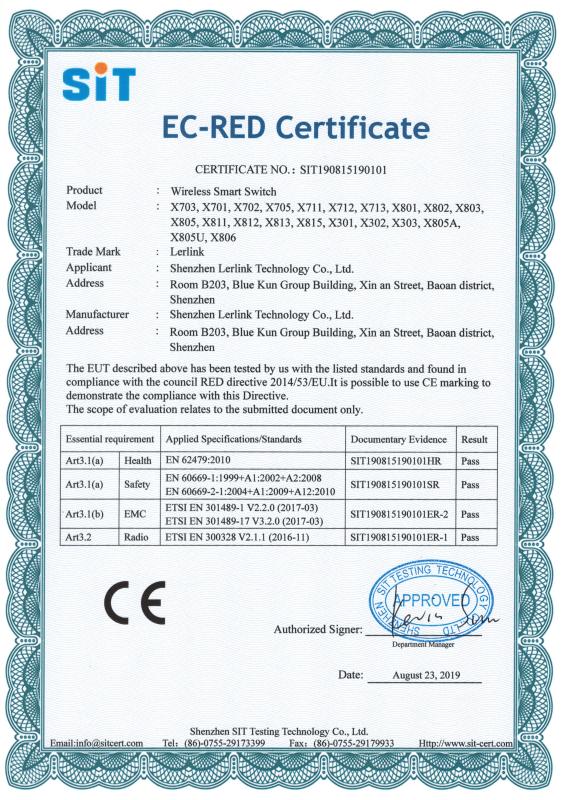 CE - Shenzhen Lerlink Technology Co., Ltd.