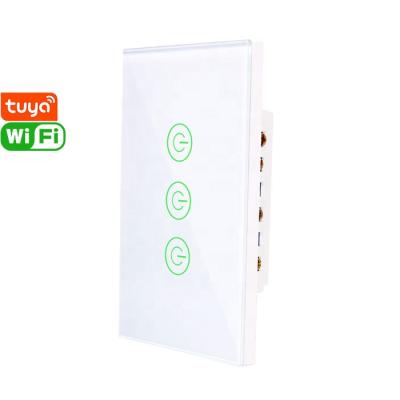 China Standard PC UL94V-0 + Tempered Glass X803K USA Live+Neutral Tuya Smart Wi-Fi Lamp Switch for sale