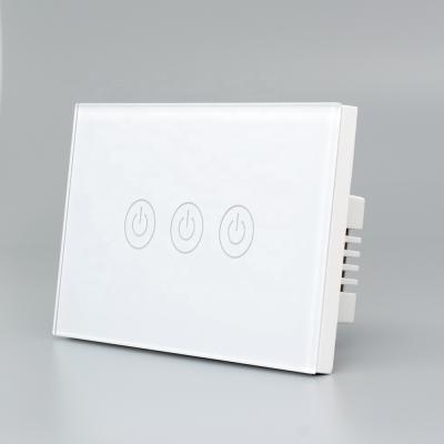 China PC UL94V-0 + Tempered Glass X803K 3gang Touch 118 Type Tuya Wi-Fi Lamp Switch for sale