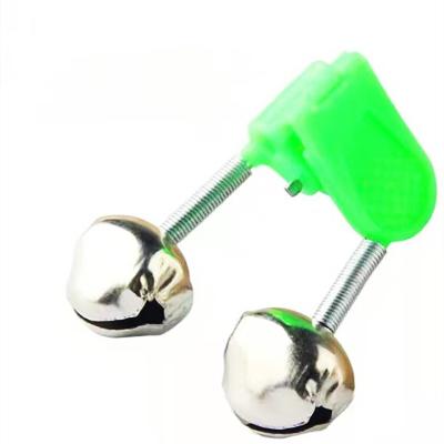 China Green Spring Clip Outdoor Double Rod Alarm Silver Bells Fishing Stainless Steel for sale