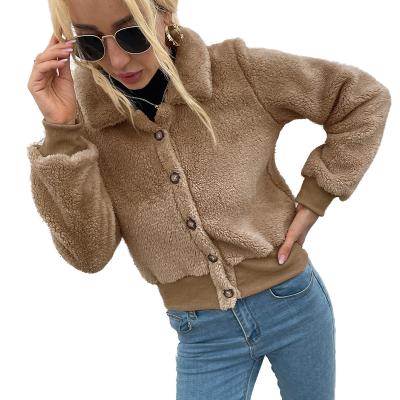 China Wholesale New Collection Windproof Fleece Winter Plain Sherpa Women Long Sleeve Fleece Heated Teddy Jacket for sale